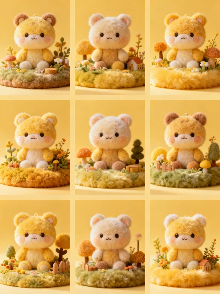 治愈绒感九宫格贴纸图