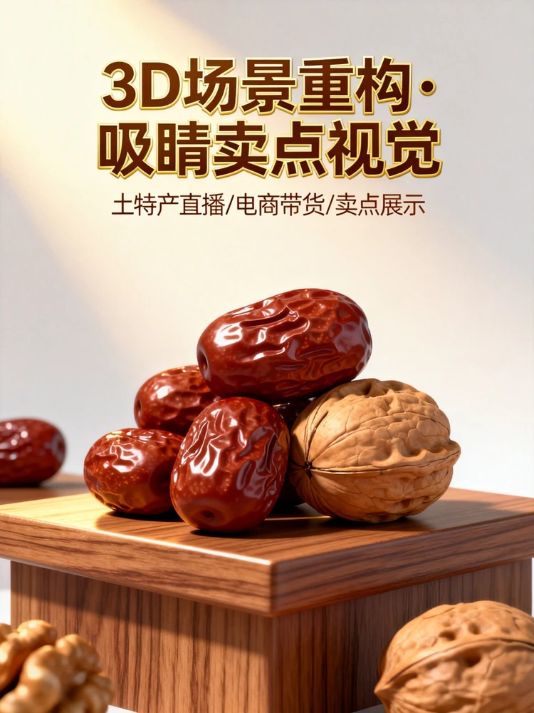 特产直播贴片立体海报