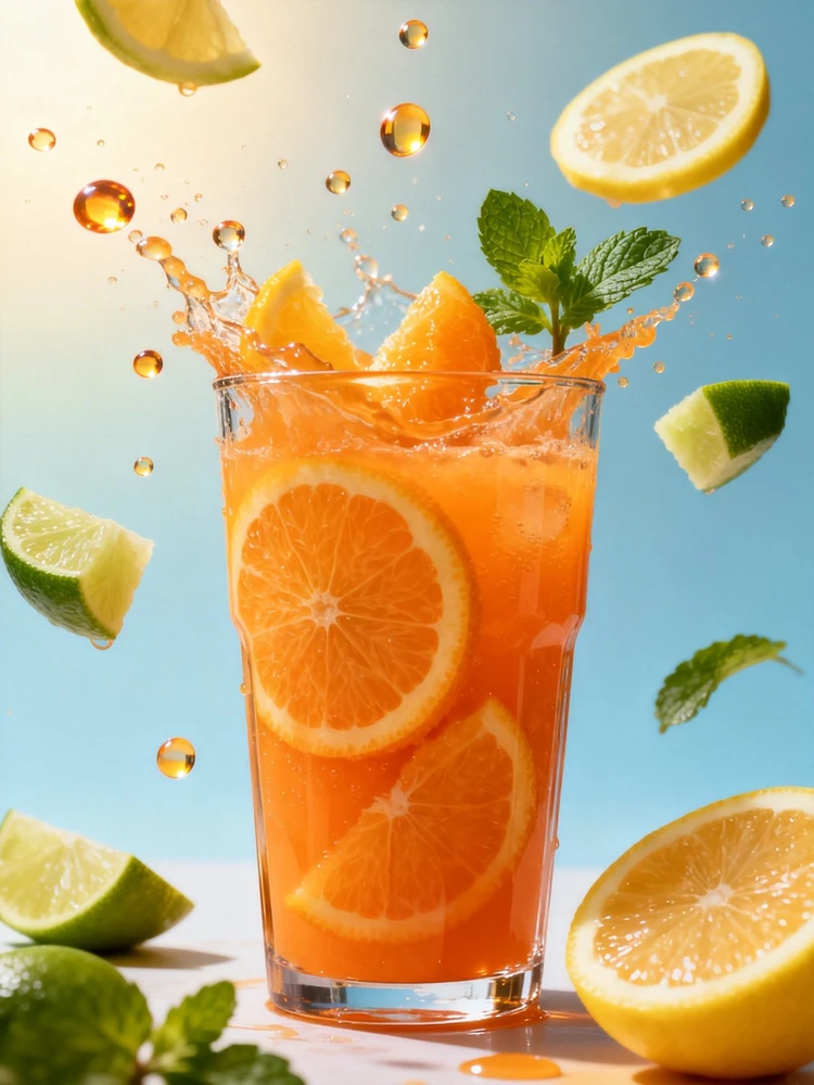 夏日果汁飞溅海报