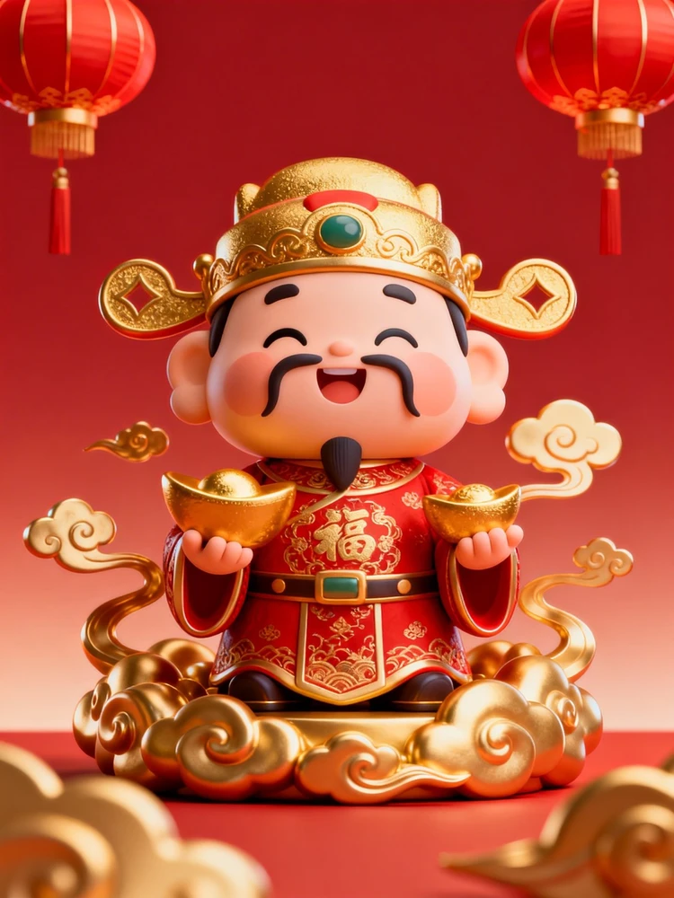 3D招财财神公仔照