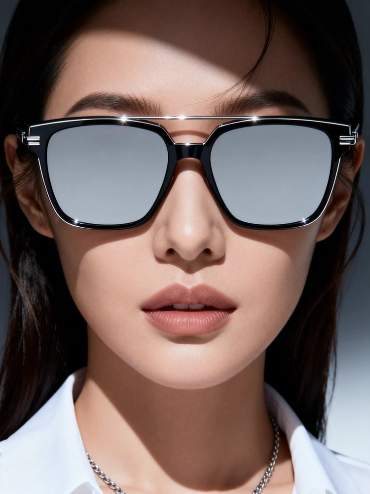 眼镜上脸高级模特展示照