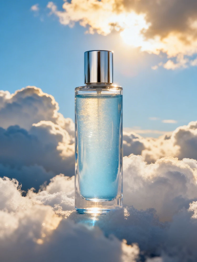 防晒霜清透蓝天广告图