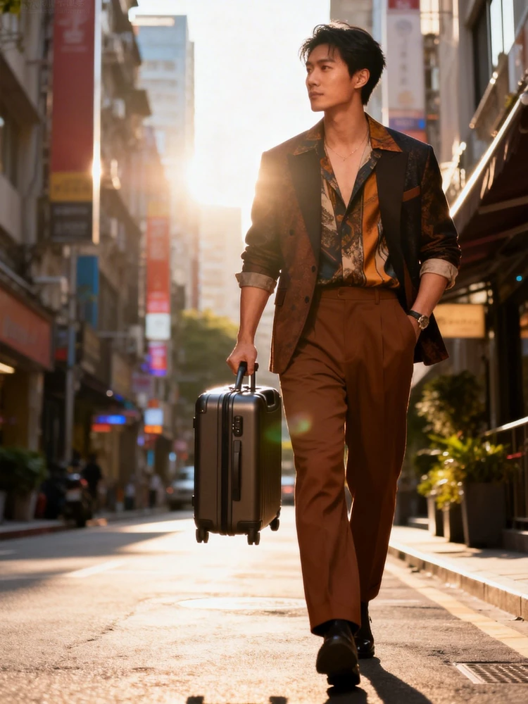 旅行箱时尚街拍写真