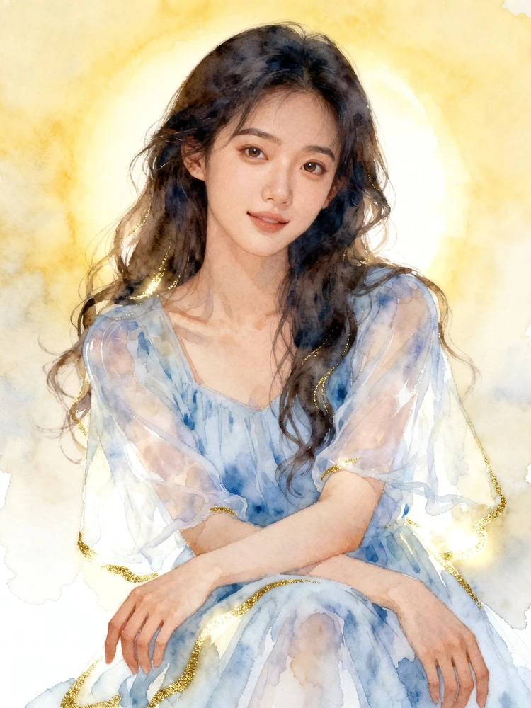 照片变水彩人物插画