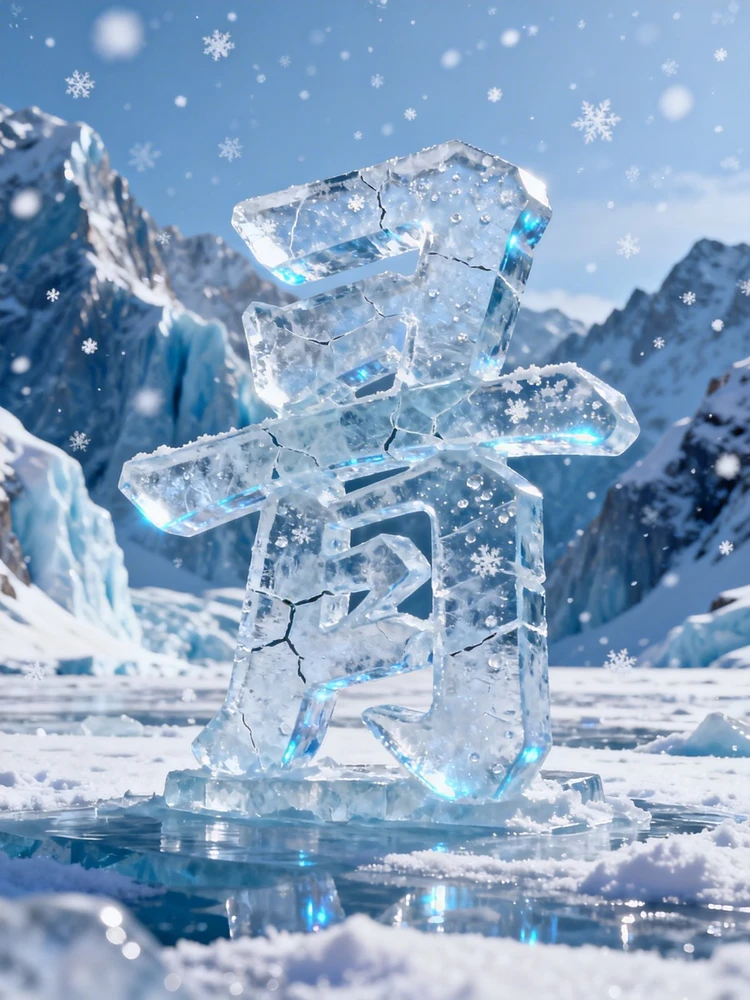 冰雪文字符号海报