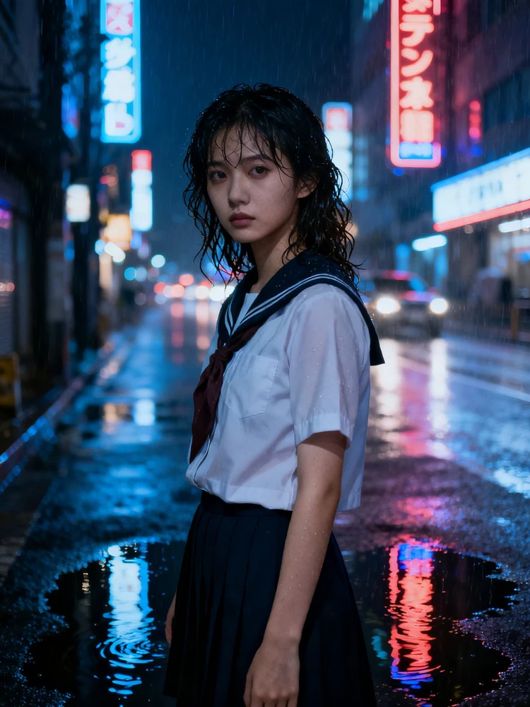 夜街JK电影感写真