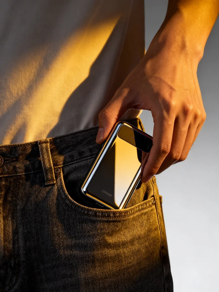 产品装进口袋场景海报