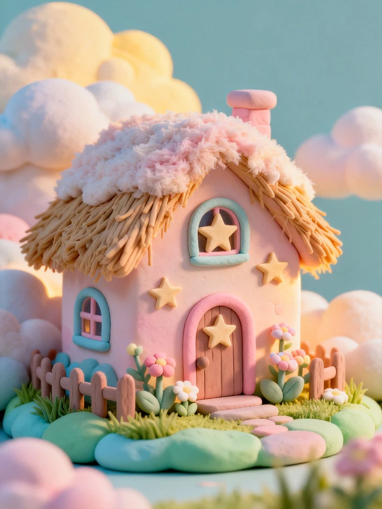 照片变黏土童话小屋