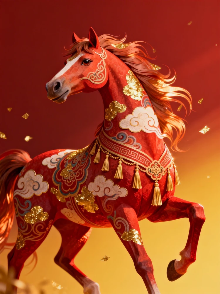 新年马生肖艺术海报