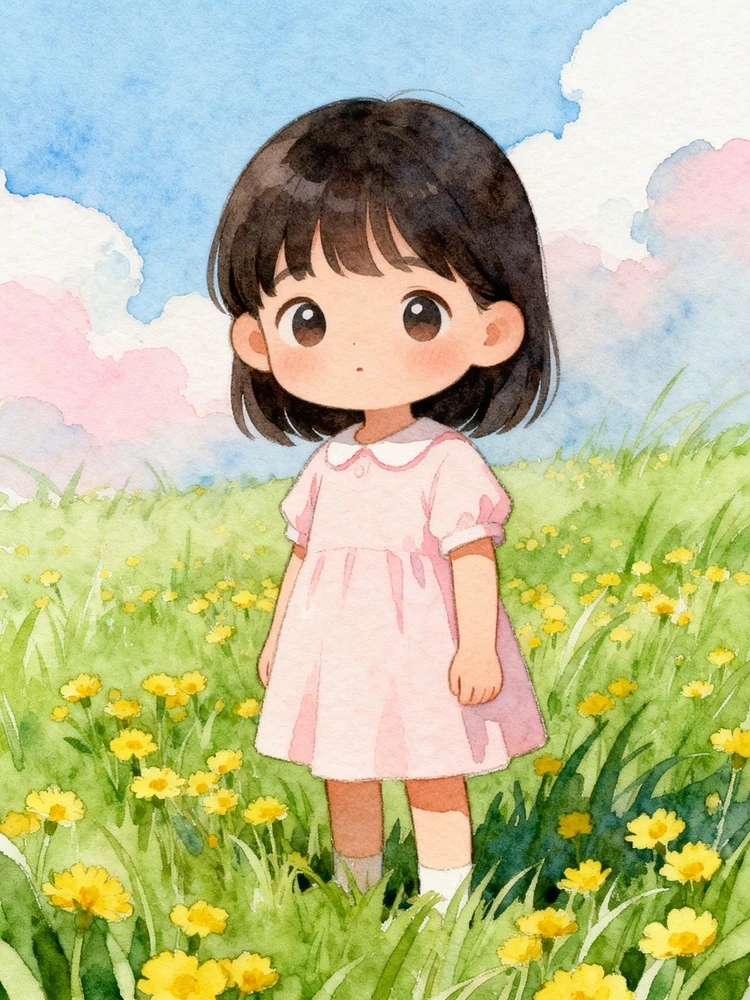 治愈系水彩童趣插画