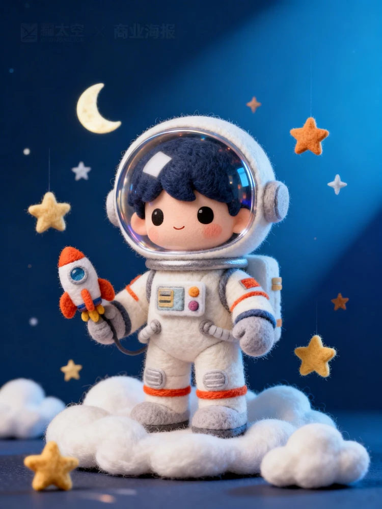 毛毡童趣太空公仔照