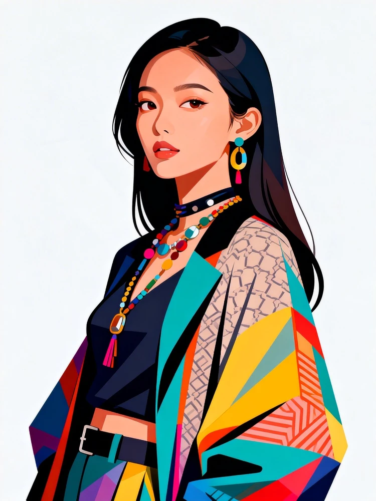 时尚扁平插画写真