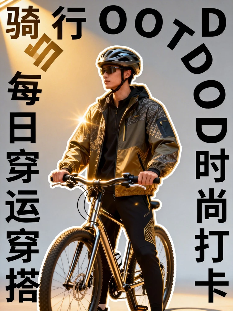 骑行OOTD文字环绕海报