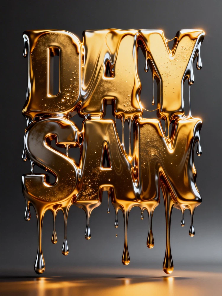 金液流动文字海报