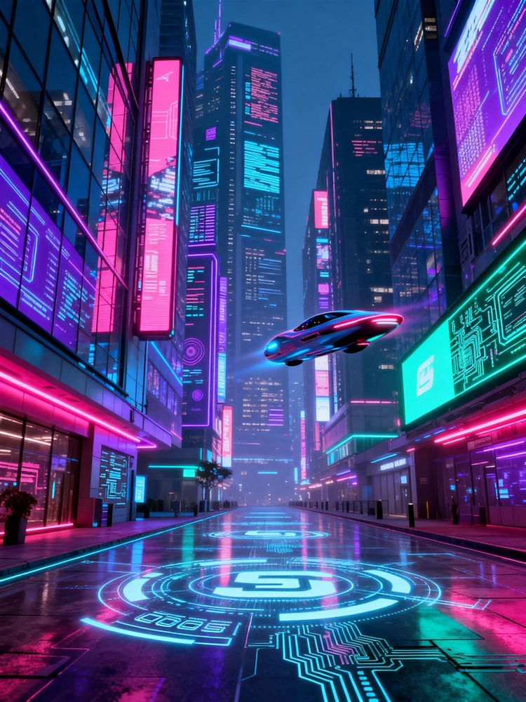 赛博未来都市场景生成