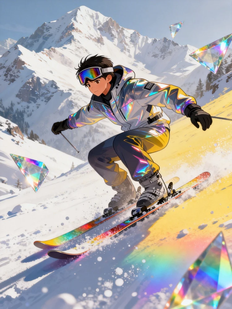 棱镜幻彩滑雪动漫照