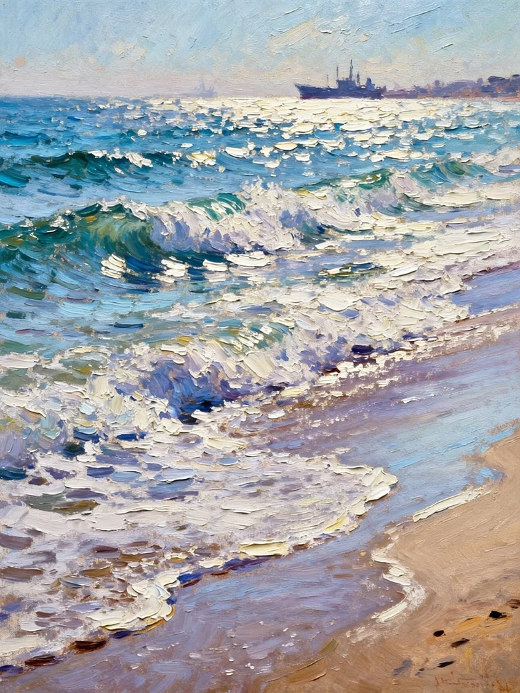 照片变印象派海岸油画