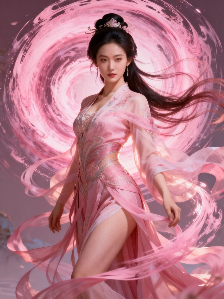 国风粉涡女神写真