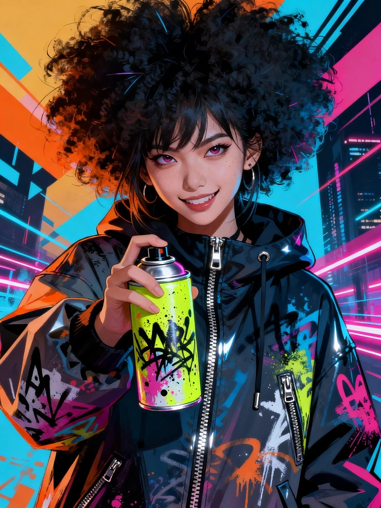 潮流涂鸦人像插画