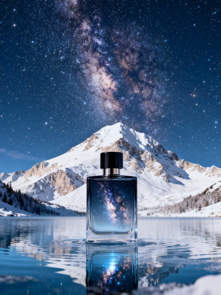 星空雪山高级产品海报