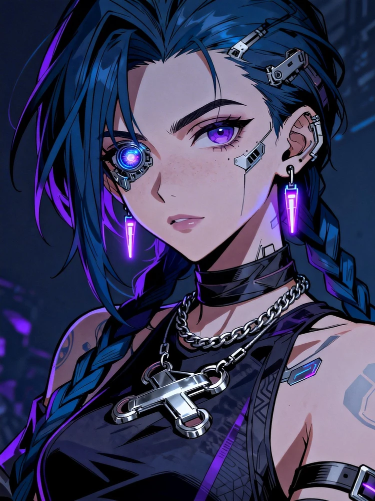暗黑赛博手绘动漫头像