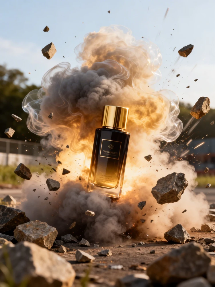 产品图一键生成爆破烟尘场景海报