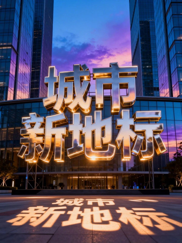 巨型灯牌立体字海报