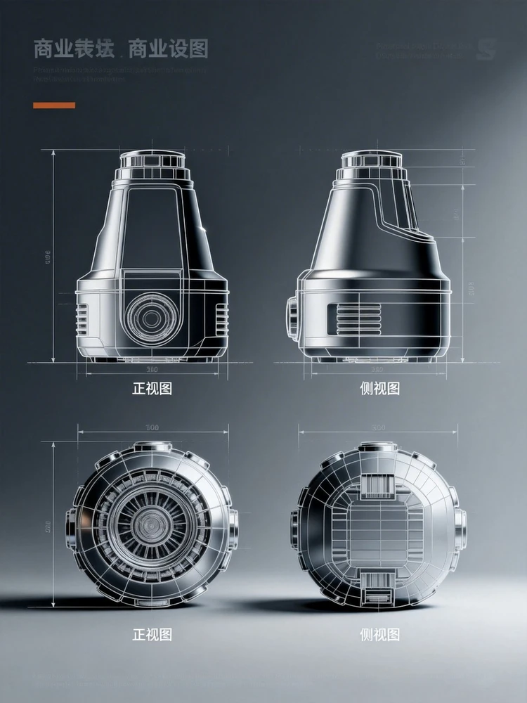 照片转产品线稿三视图