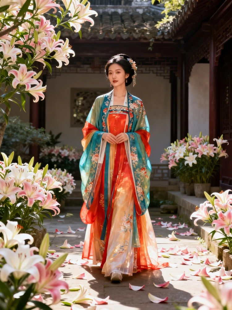 国风明制贵气花影写真