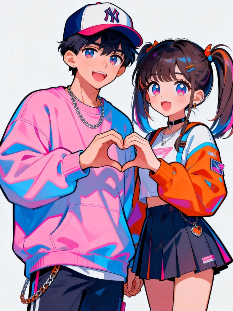 情侣Q版潮流漫画照