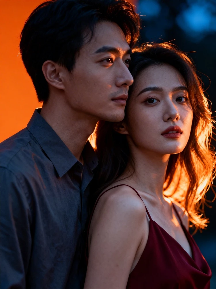 暗调橙光双人氛围写真