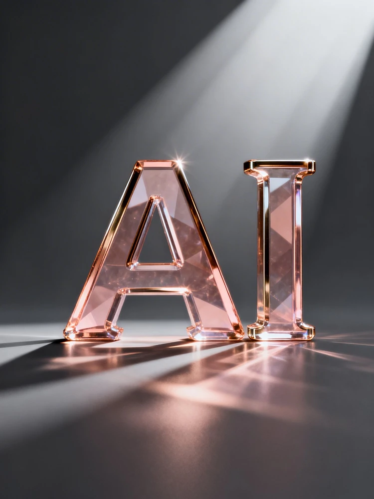 玫瑰金玻璃立体字