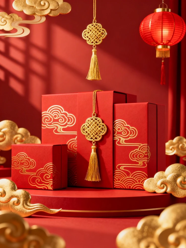 新年礼盒陈列海报