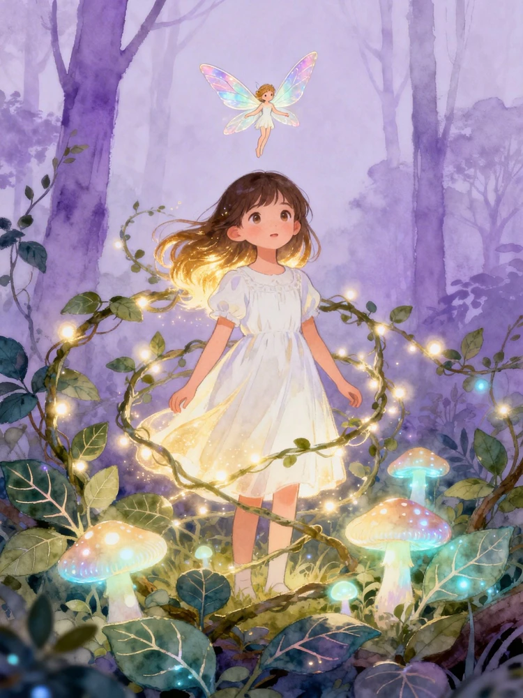 童话森林发光绘本插画