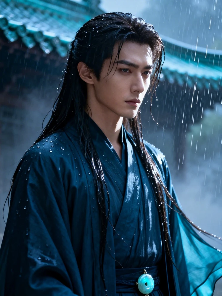 古风雨夜清冷公子写真