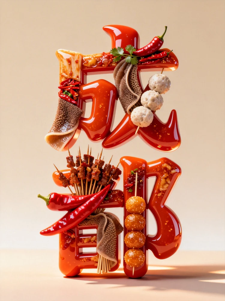 城市美食字海报