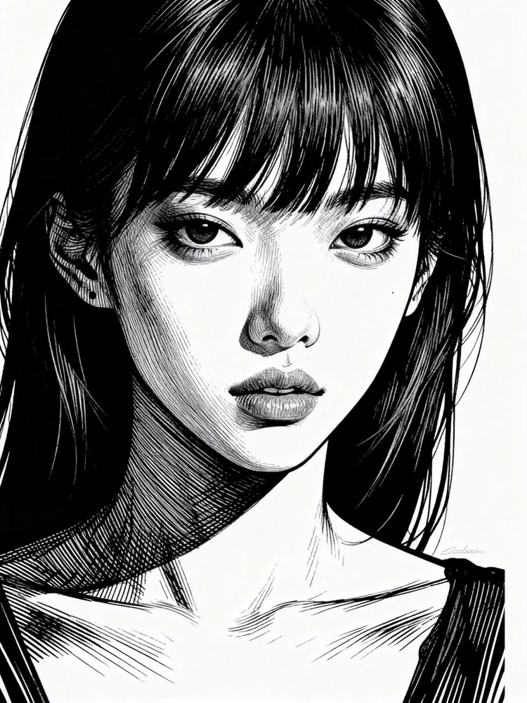 暗黑蚀刻漫画人像