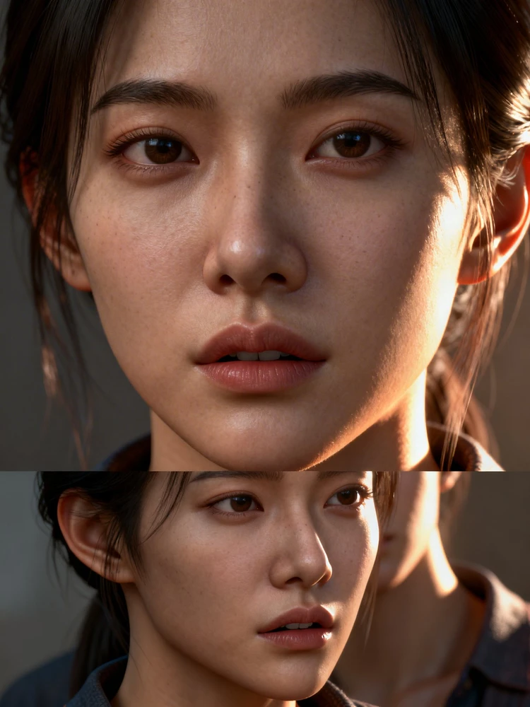 超写实人物表情三连拍