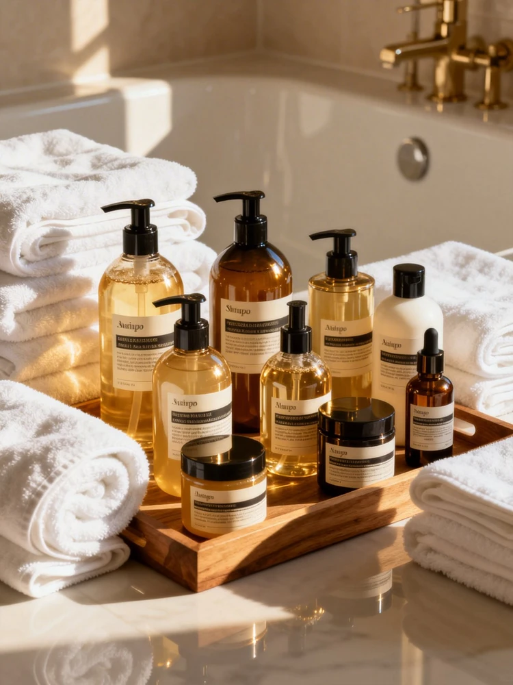 洗护产品毛巾氛围展示图