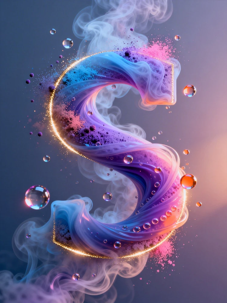 彩色烟雾粒子Logo