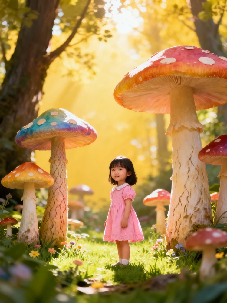 童话蘑菇森林儿童插画