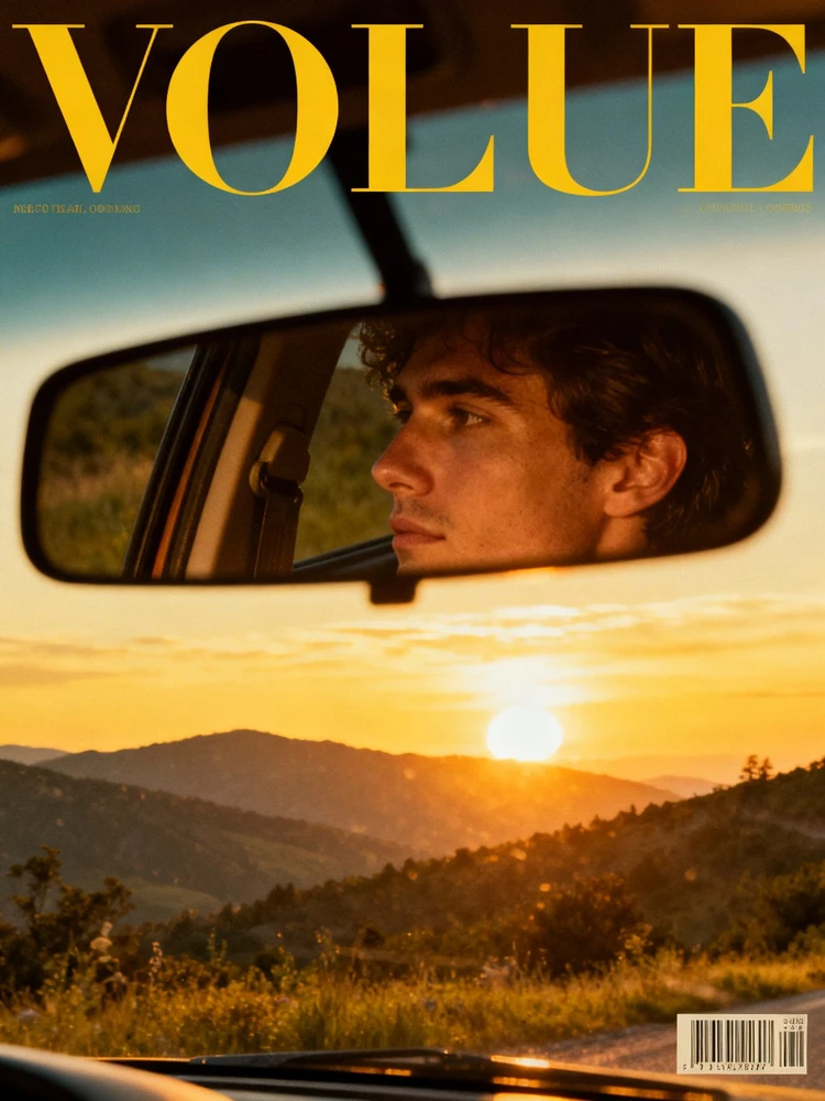 复古公路杂志封面照