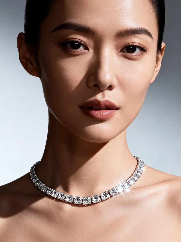 珠宝上身佩戴展示图