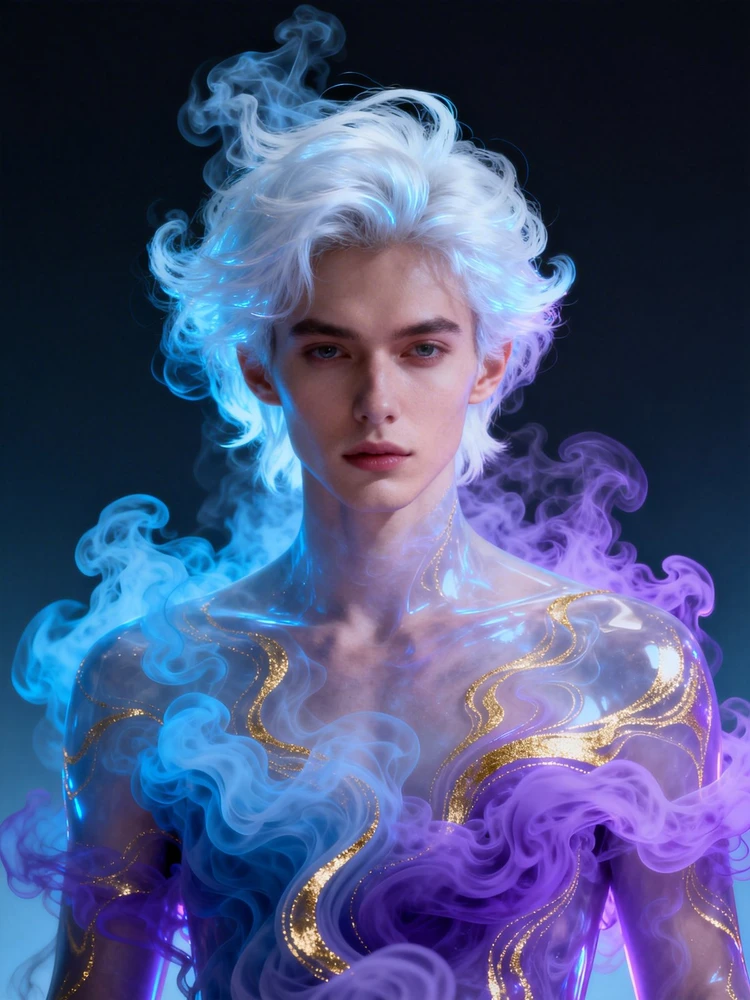 梦幻霓虹烟雾人像