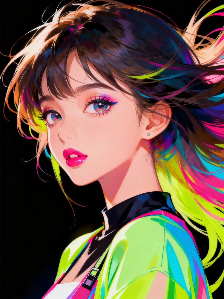 多巴胺少女插画头像