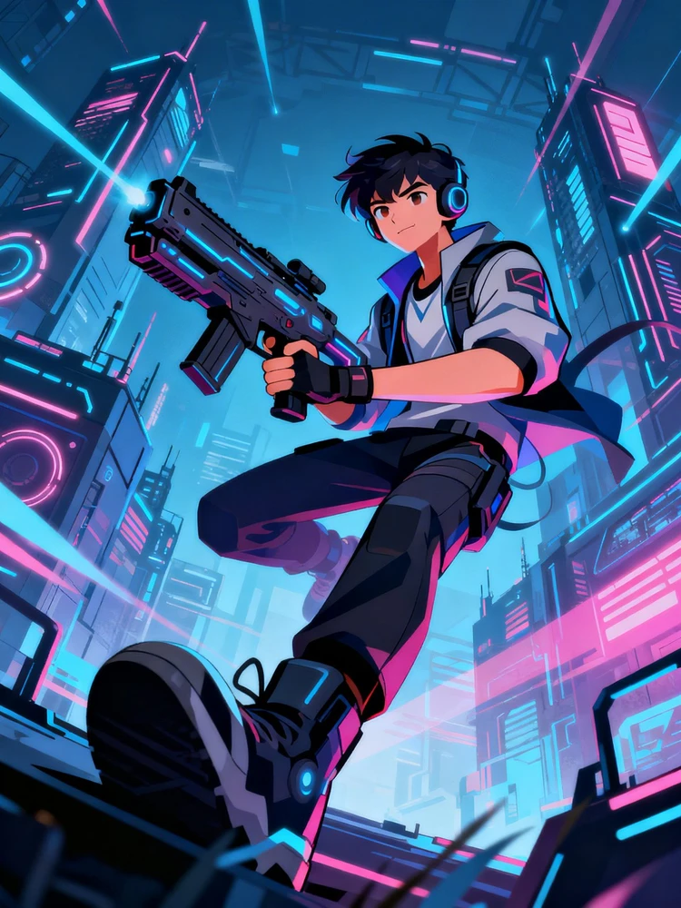 赛博电竞大透视插画