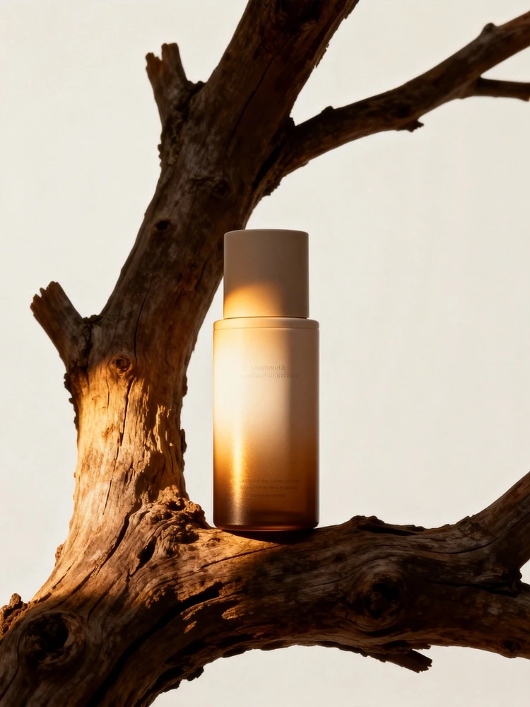 极简枯木质感产品海报