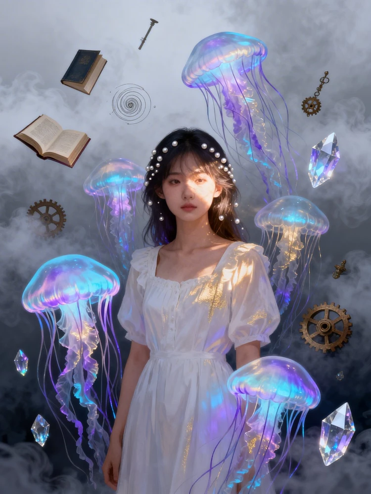 梦境超现实拼贴插画