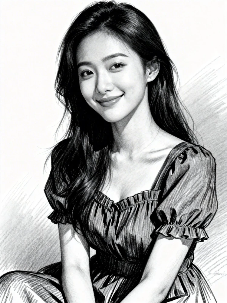 人像铅笔速写写真