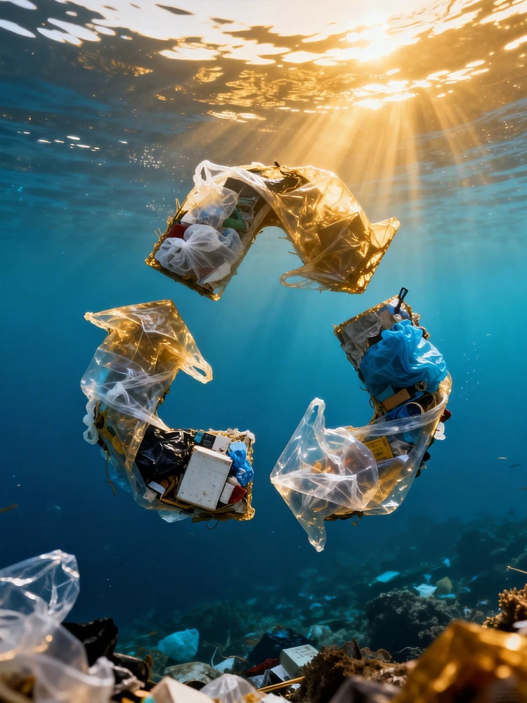 海洋垃圾符号海报